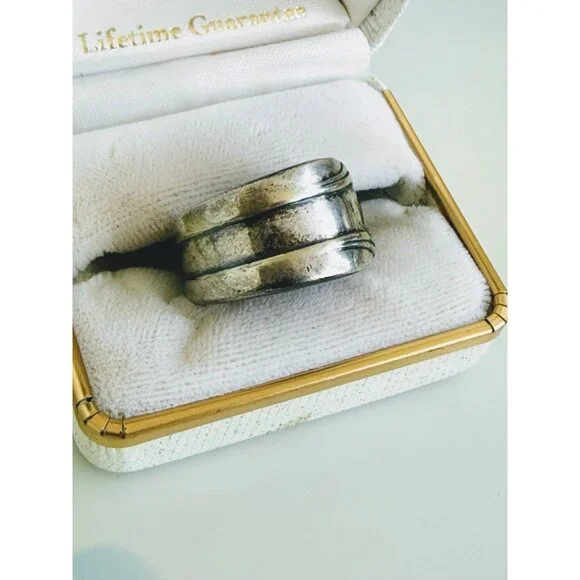 Vintage 60's Sterling Silver Spoon Ring 12.5 grams Size 8.5 - Picture 3 of 11